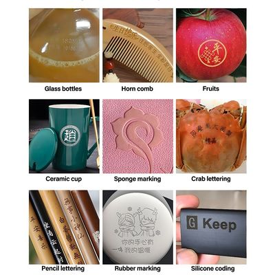 0-1,2 mm Profundidade de marcação Ar de resfriamento CO2 Máquina de marcação por laser de gravura para logotipo personalizado